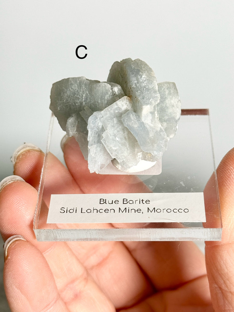 Blue Barite Cluster from Sidi Lahcen Mine, Morocco