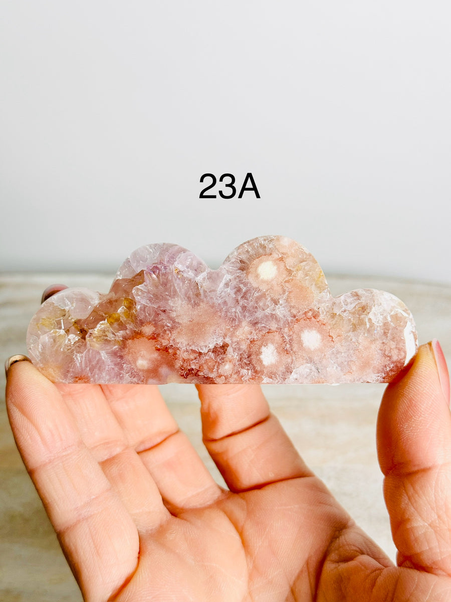 Pink Amethyst Flower Agate Cloud Carving