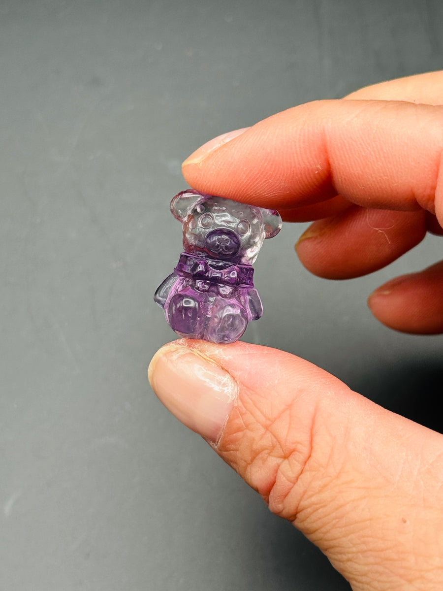 Amethyst Teddy Bear Carving