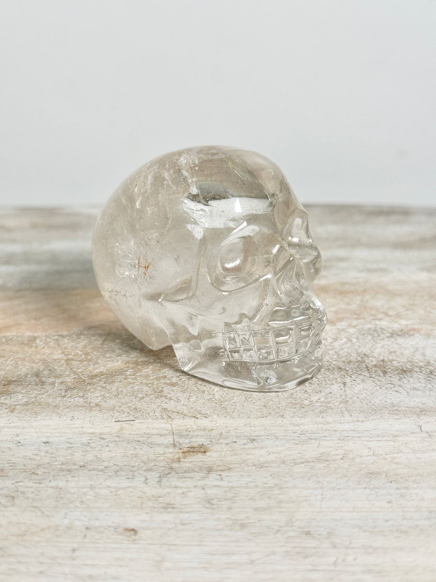 High Quality Rainbow Clear Quartz Skull Carving