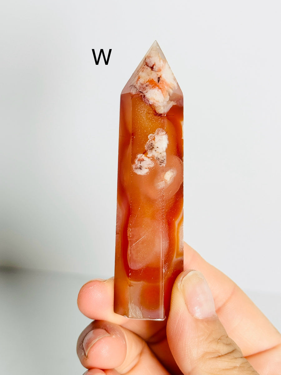 Carnelian Flower Agate Tower