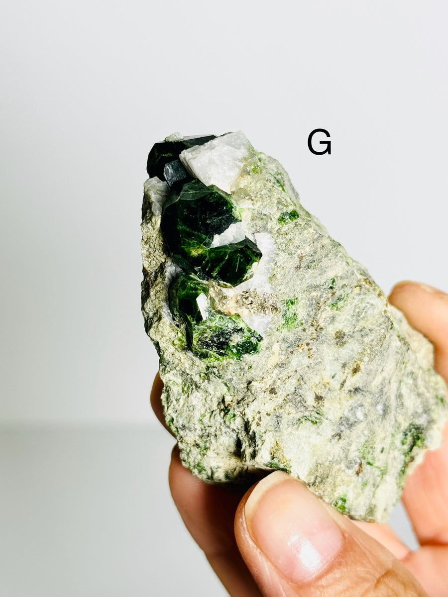 Green Demantoid Garnet on Matrix from Iran