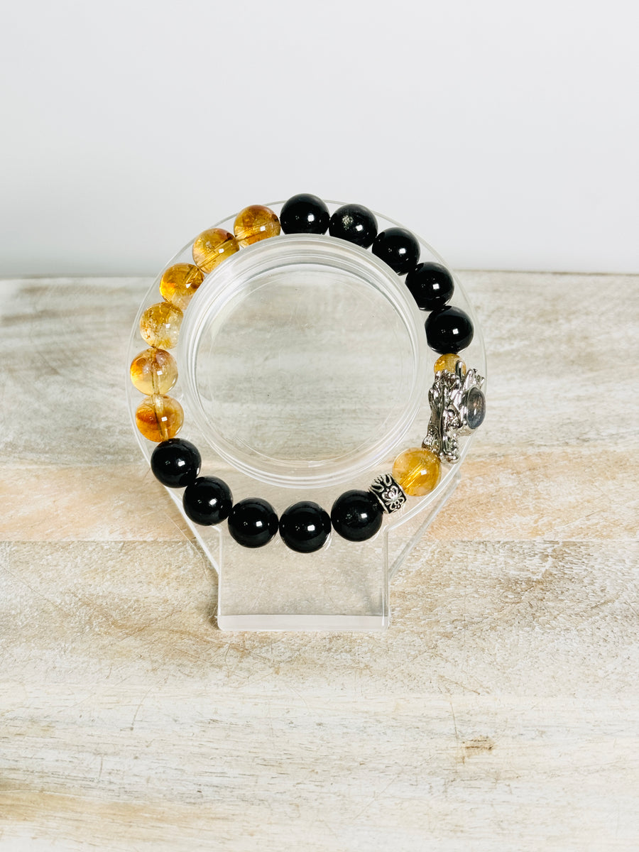 hypersthene, Citrine & Labradorite Dragon Bracelet