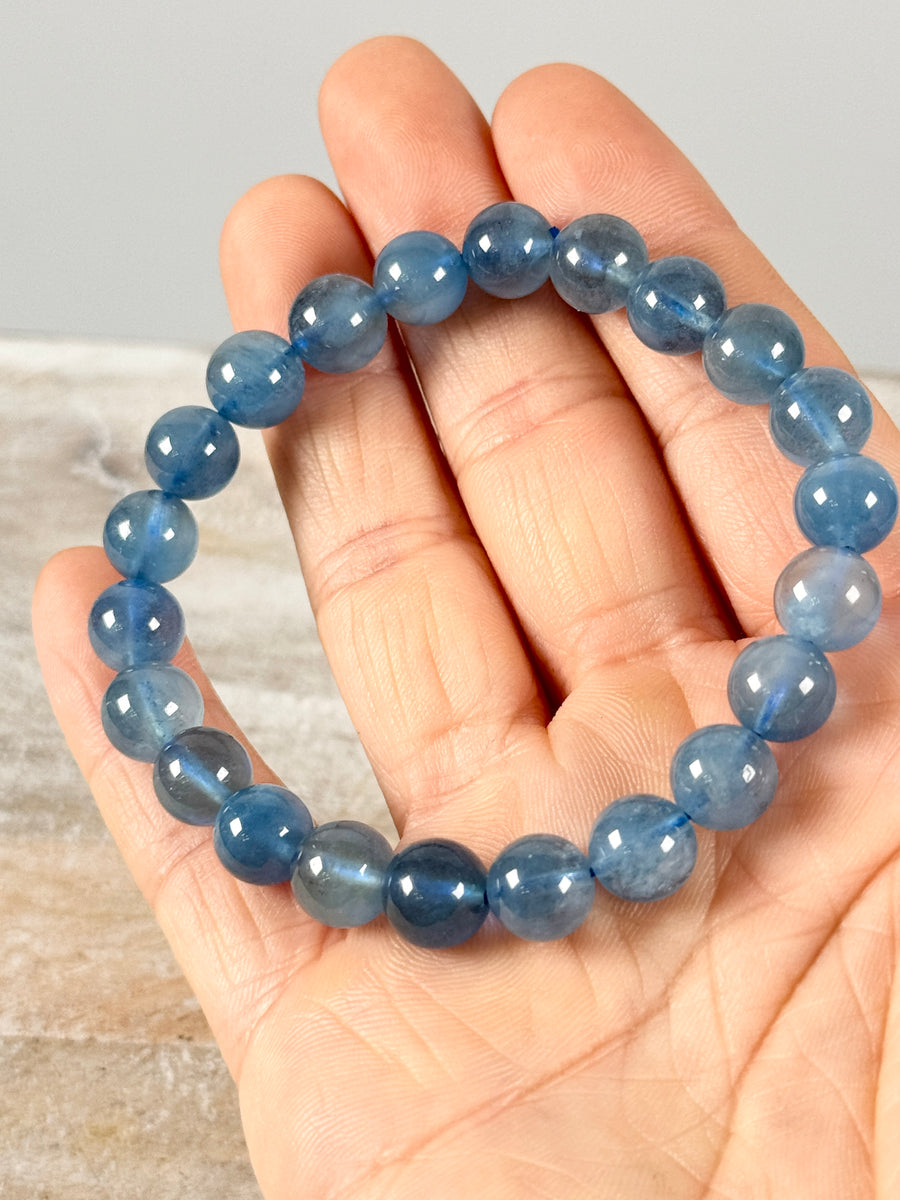 Aquamarine Bead Bracelet