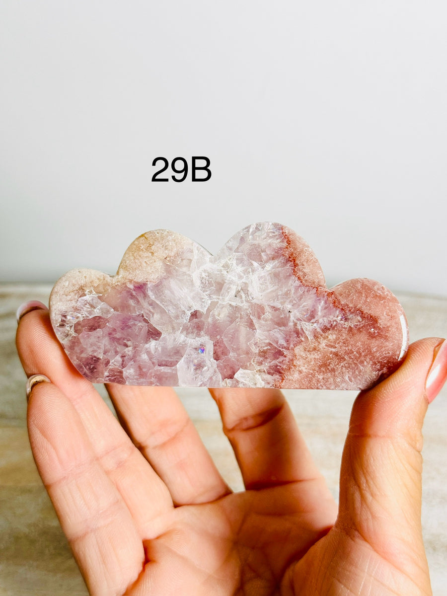 Pink Amethyst Flower Agate Cloud Carving