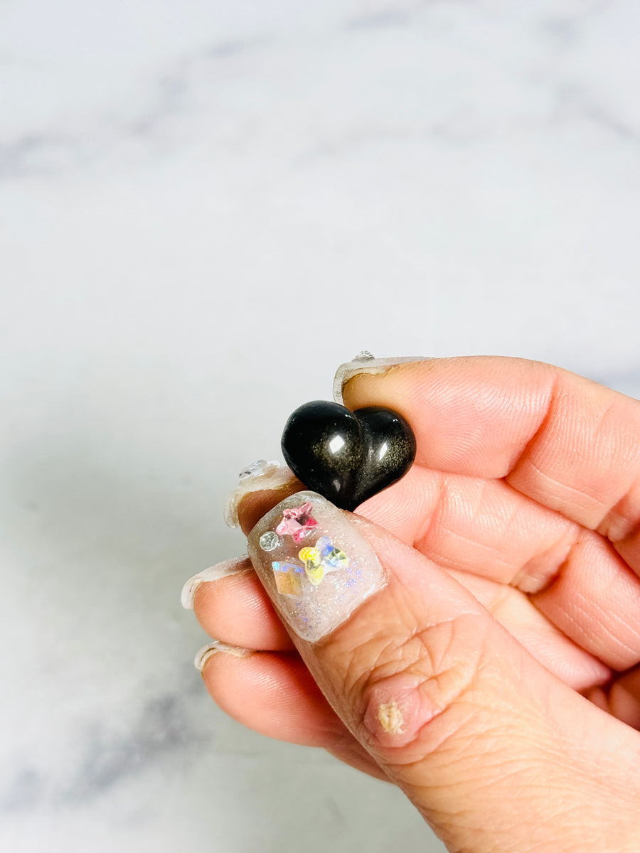 Gold Obsidian Mini Heart Carving