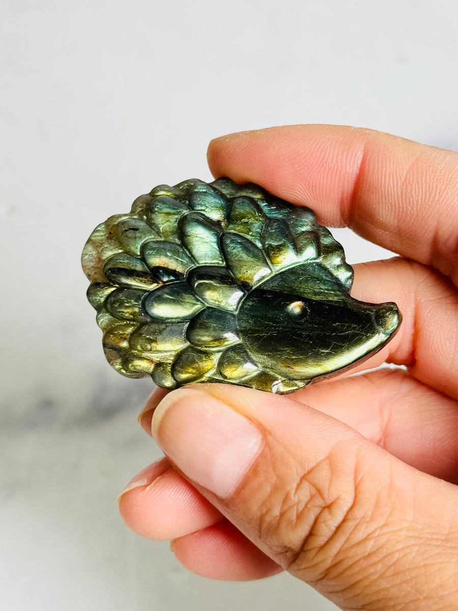 Labradorite Hedgehog Carving