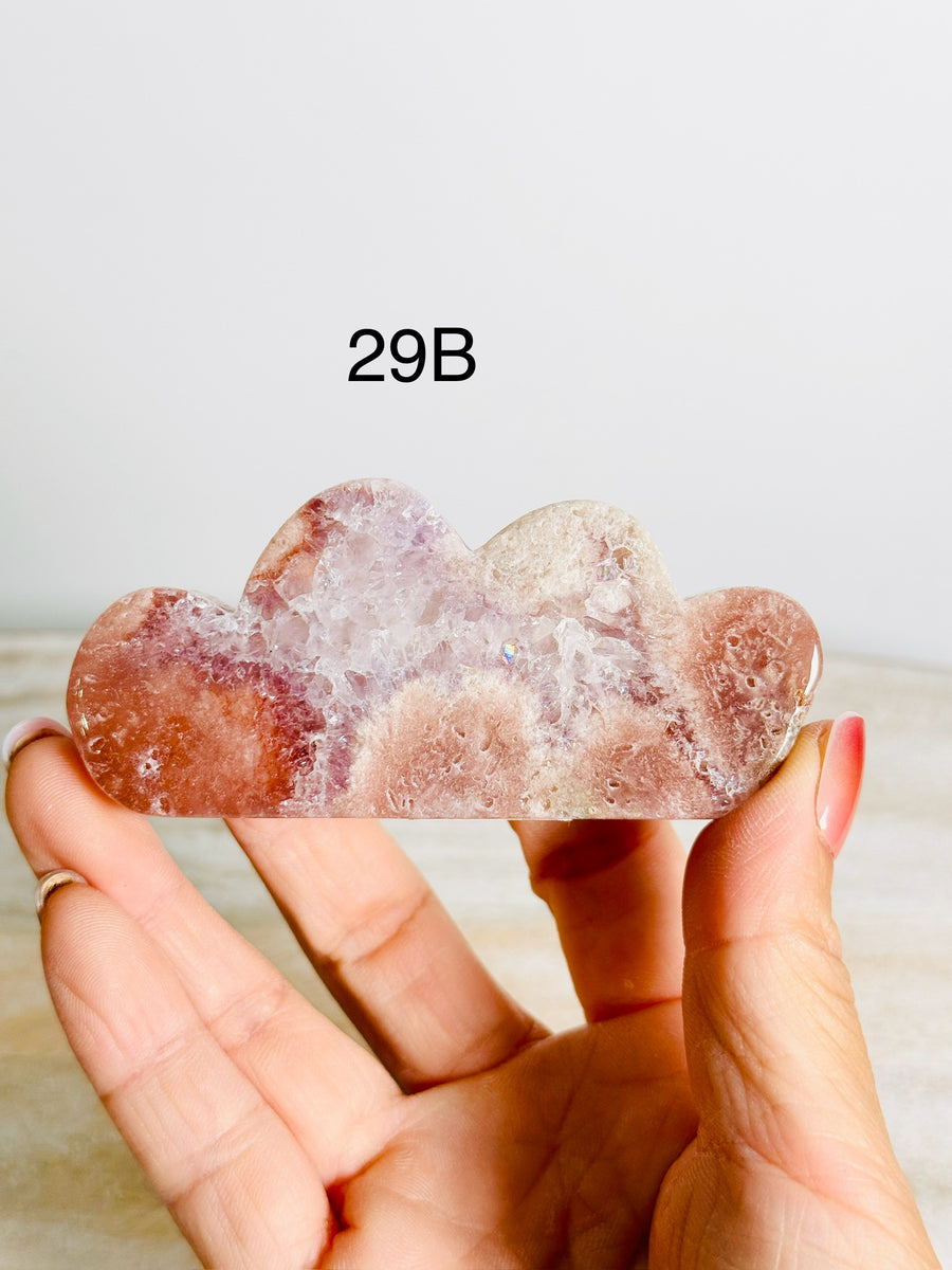 Pink Amethyst Flower Agate Cloud Carving