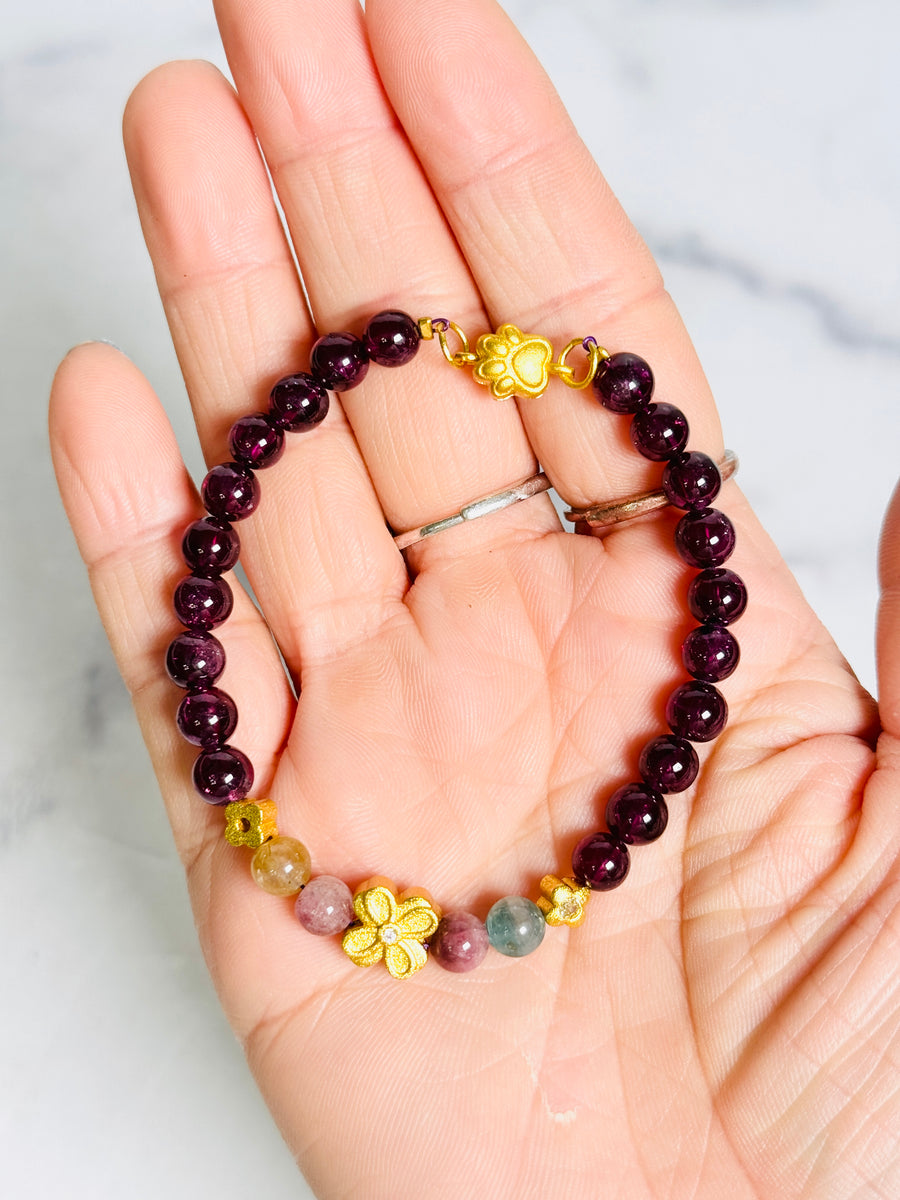 Garnet with Tourmaline Bracelet