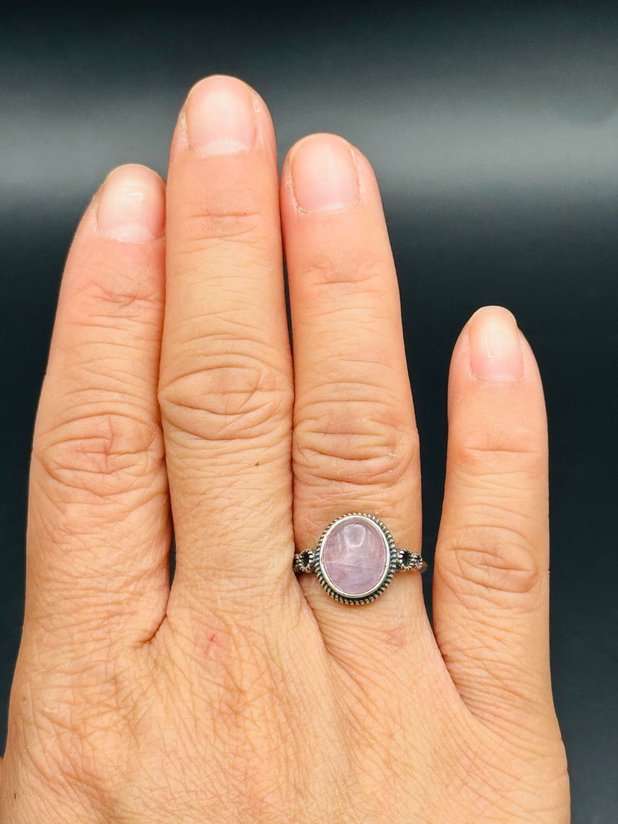 Kunzite 925 Sterling Silver Adjustable Ring