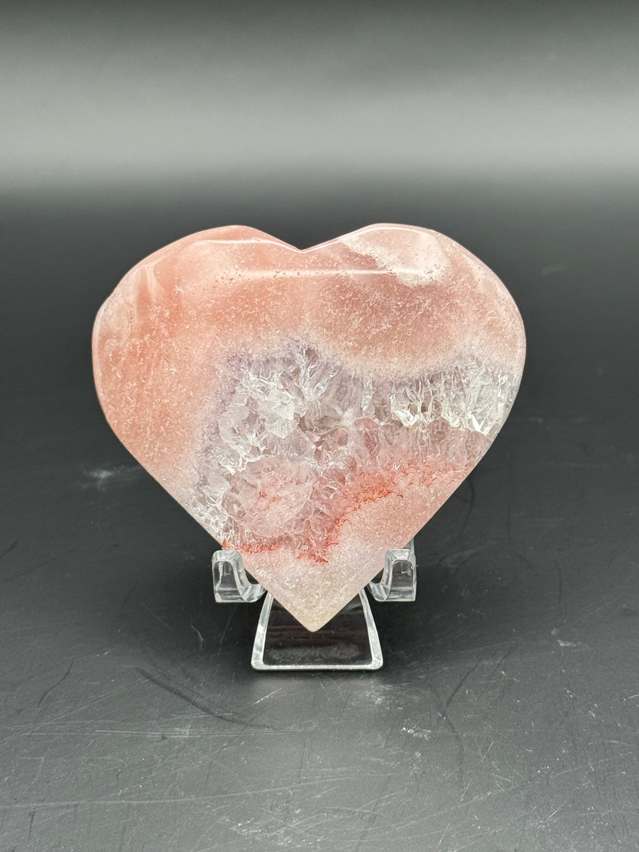 Pink Amethyst Heart Carving