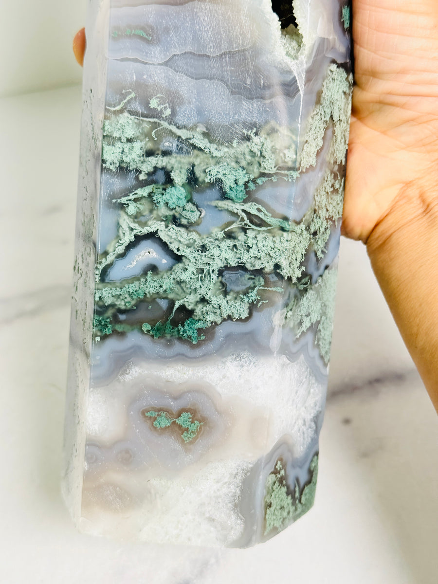 Moss Agate Statement Tower