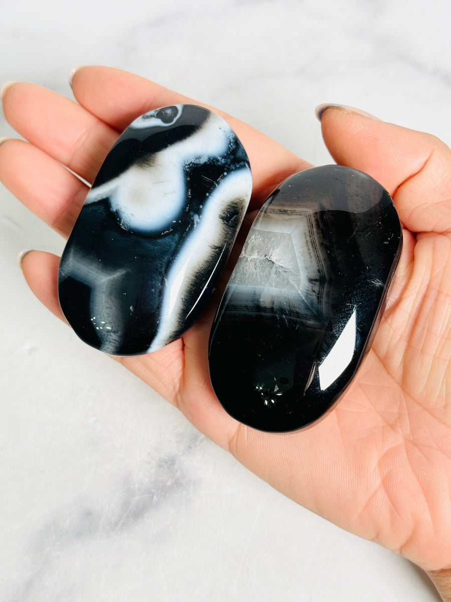 IMPERFECT Black Onyx Palm Stone