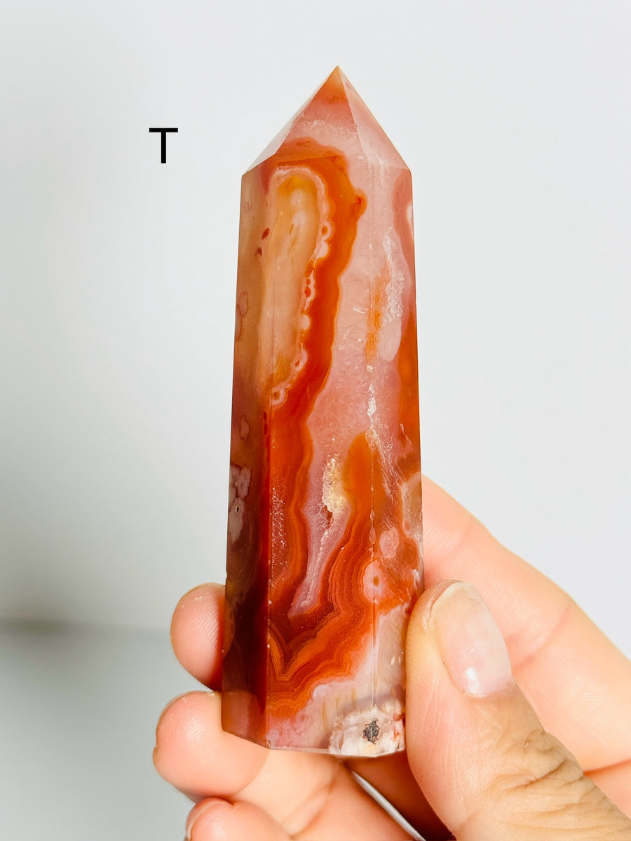 Carnelian Flower Agate Tower