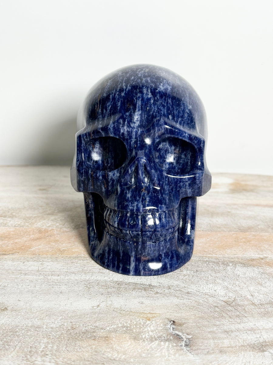 Sodalite Skull Carving