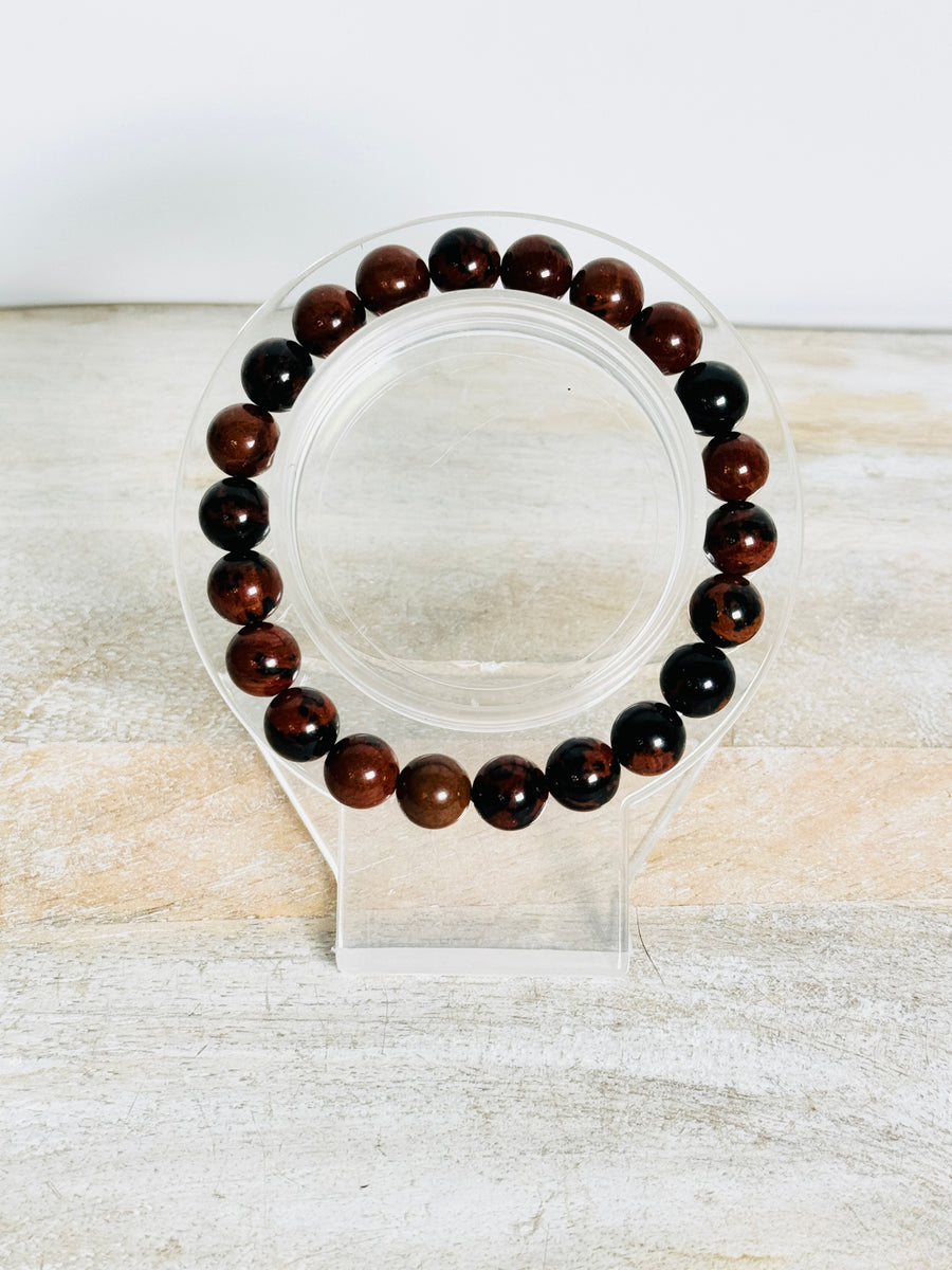 Mahogany Obsidian Bracelet for Strength, Grounding, and Protection