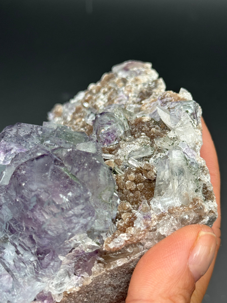 Yaogangxian Fluorite with Quartz & Calcite