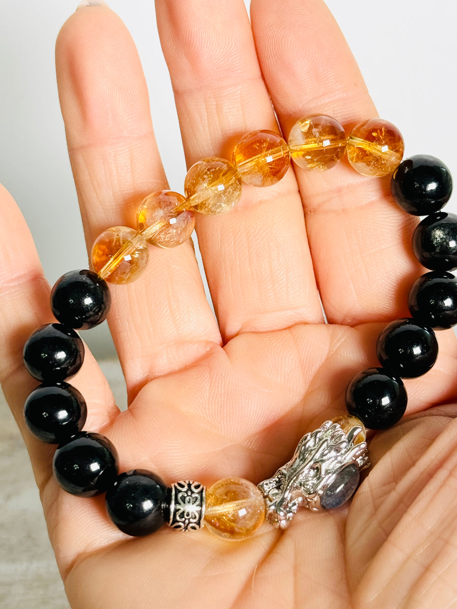 hypersthene, Citrine & Labradorite Dragon Bracelet