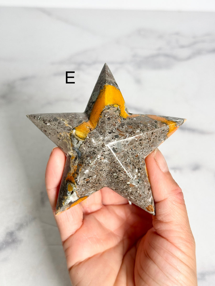 Bumblebee Jasper 3D Star Carving