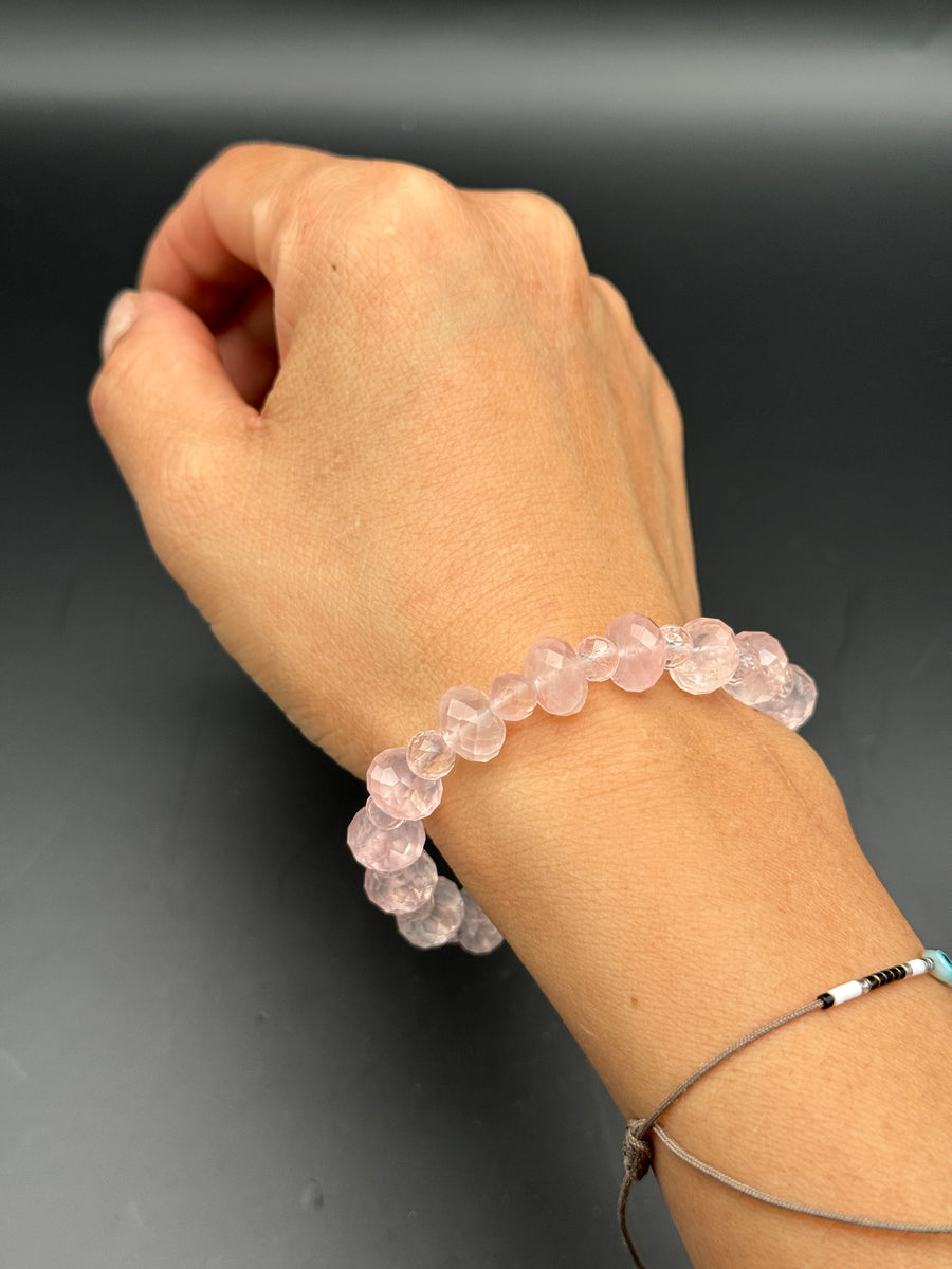 Rose Quartz Faceted Bracelet