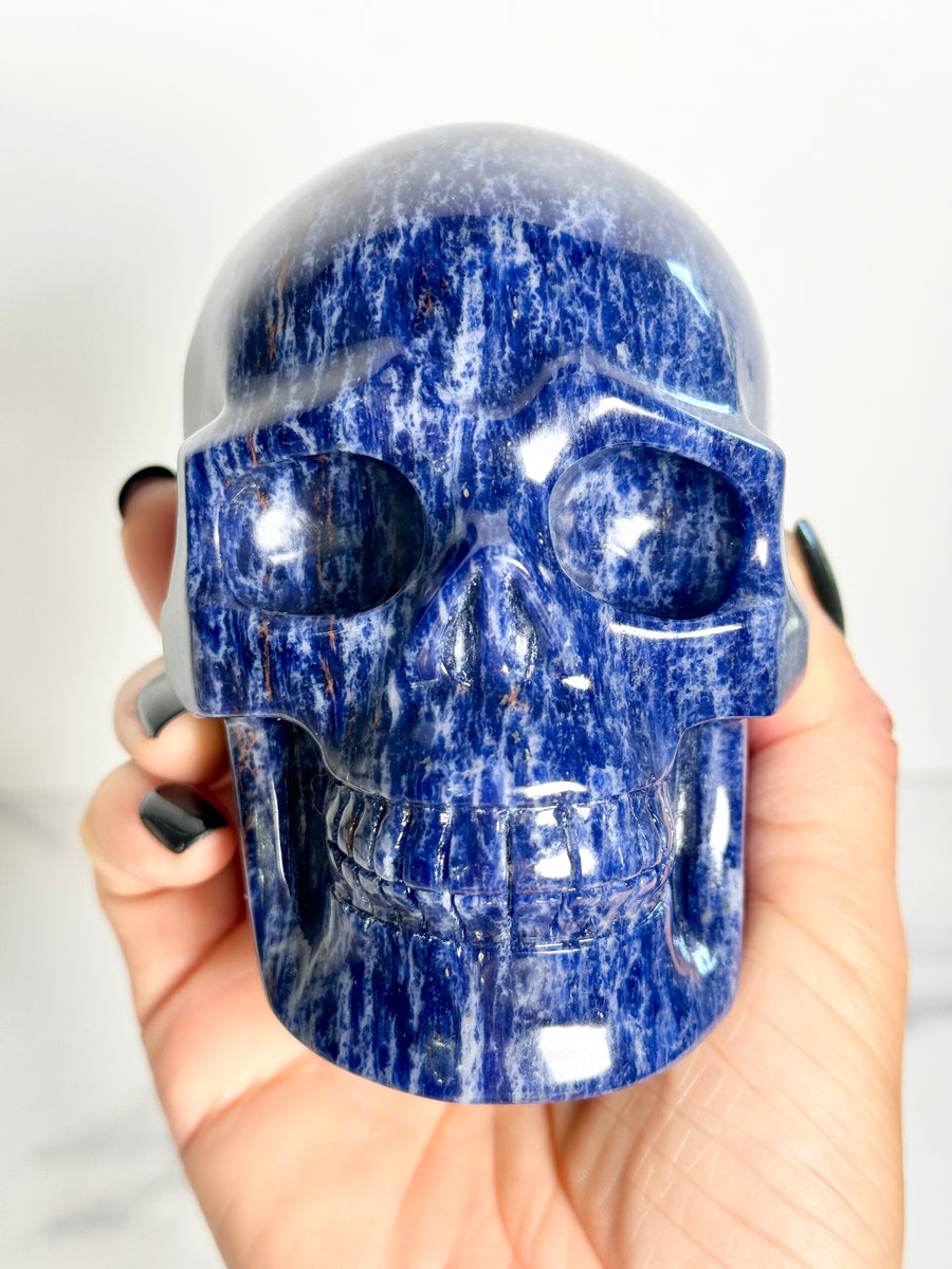 Sodalite Skull Carving