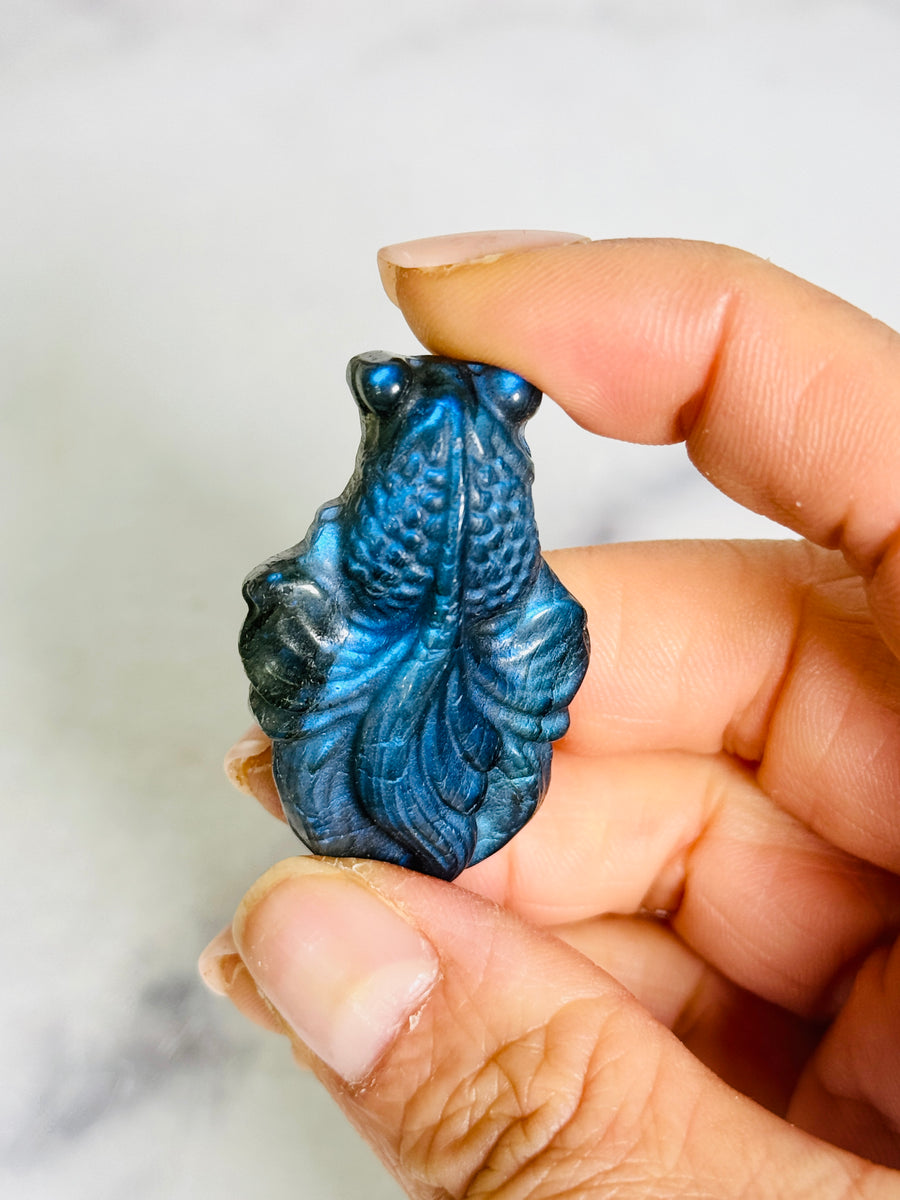 Labradorite Goldfish Carving