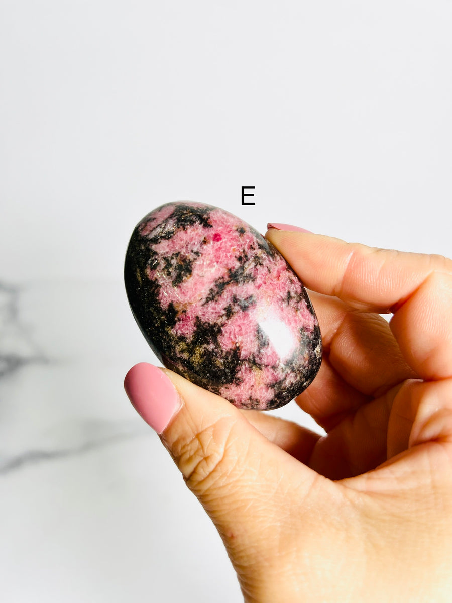 Rhodonite Palm Stone