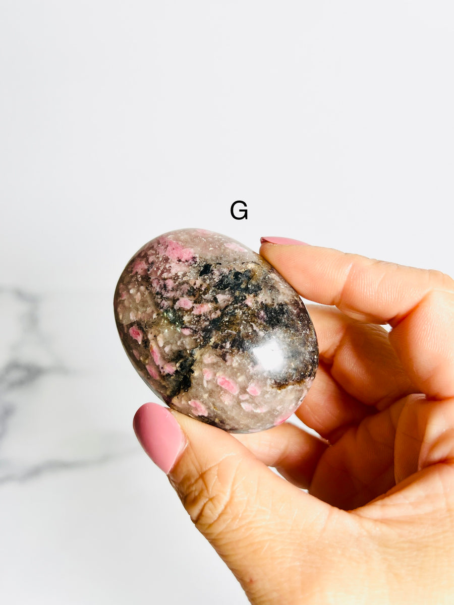 Rhodonite Palm Stone