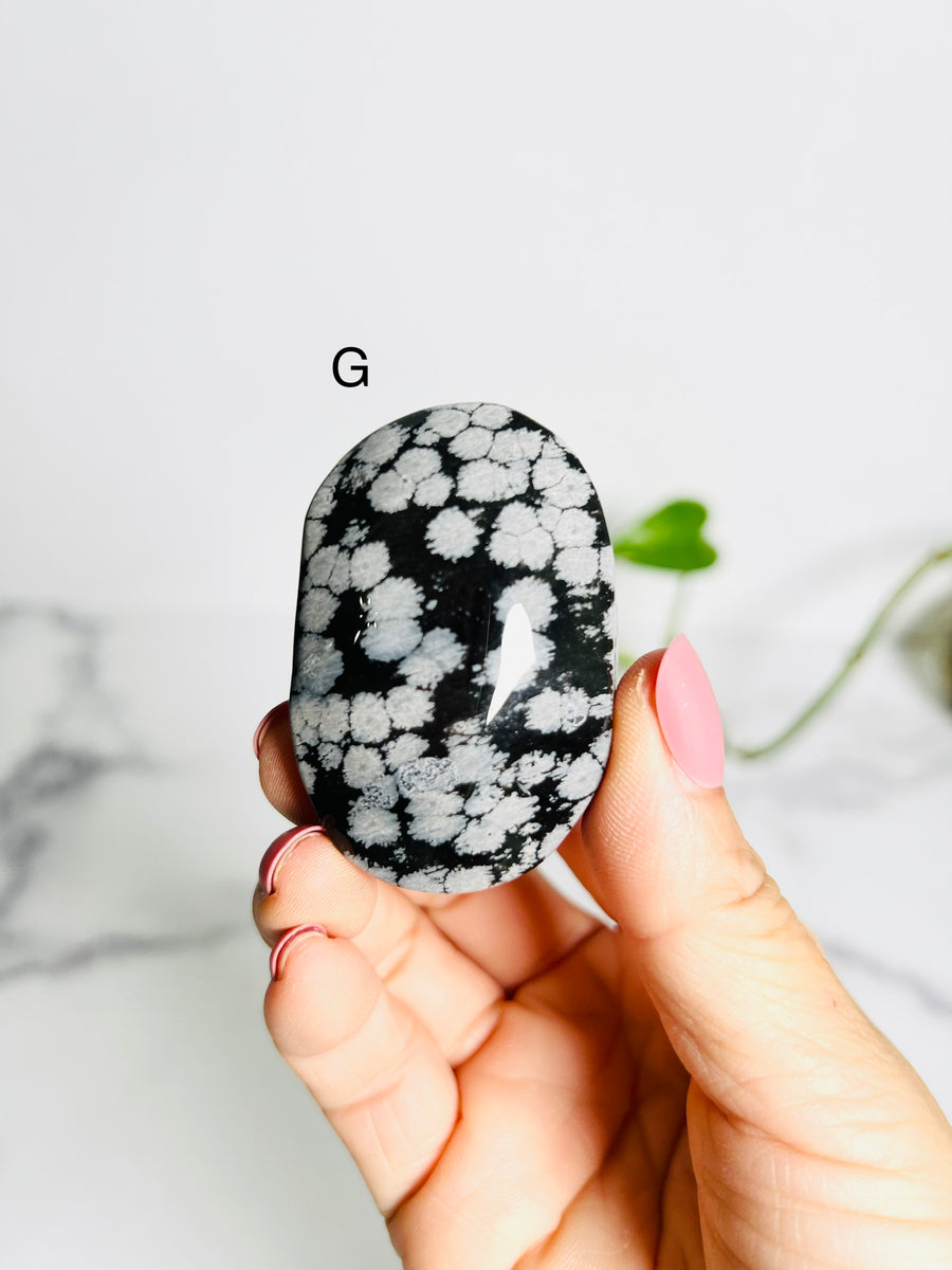 Snowflake Obsidian Palm Stone