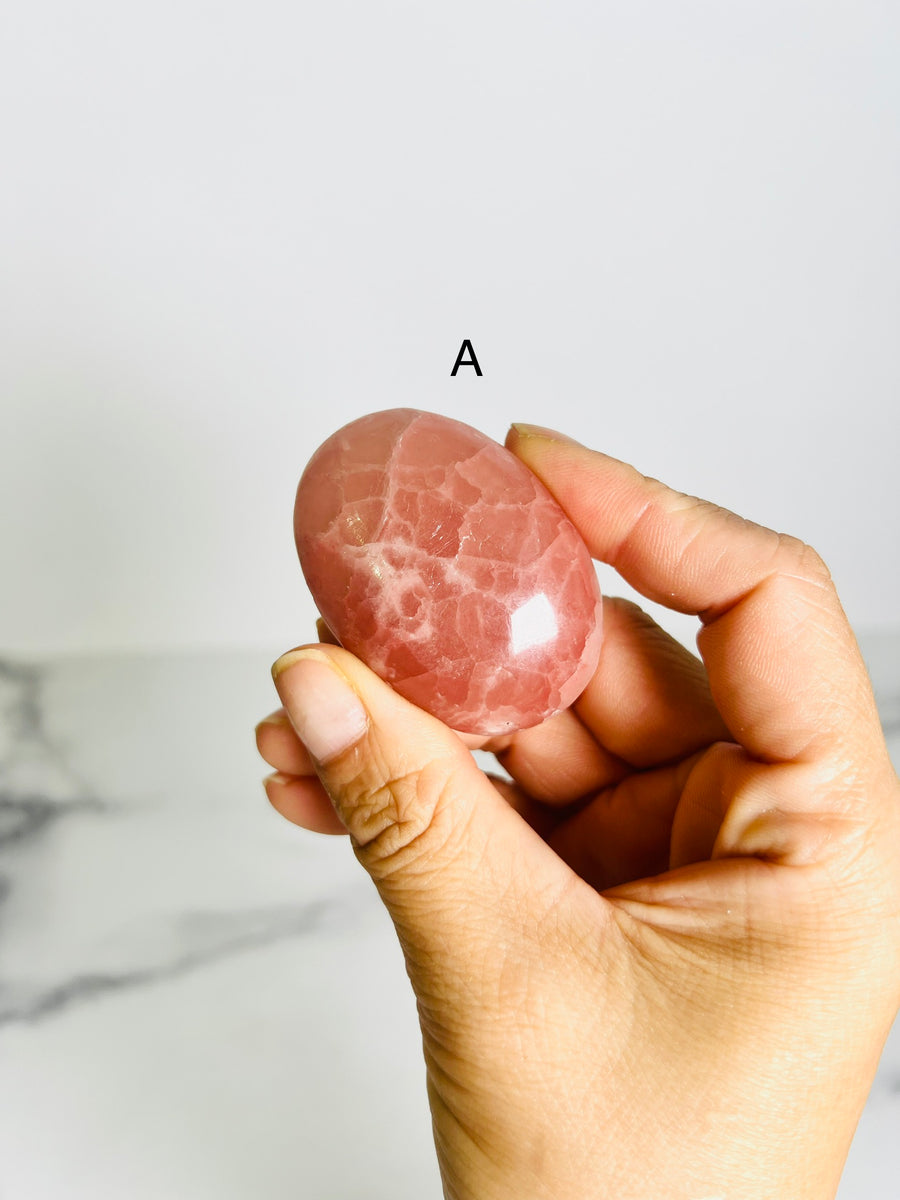 Rose Calcite Palm Stone