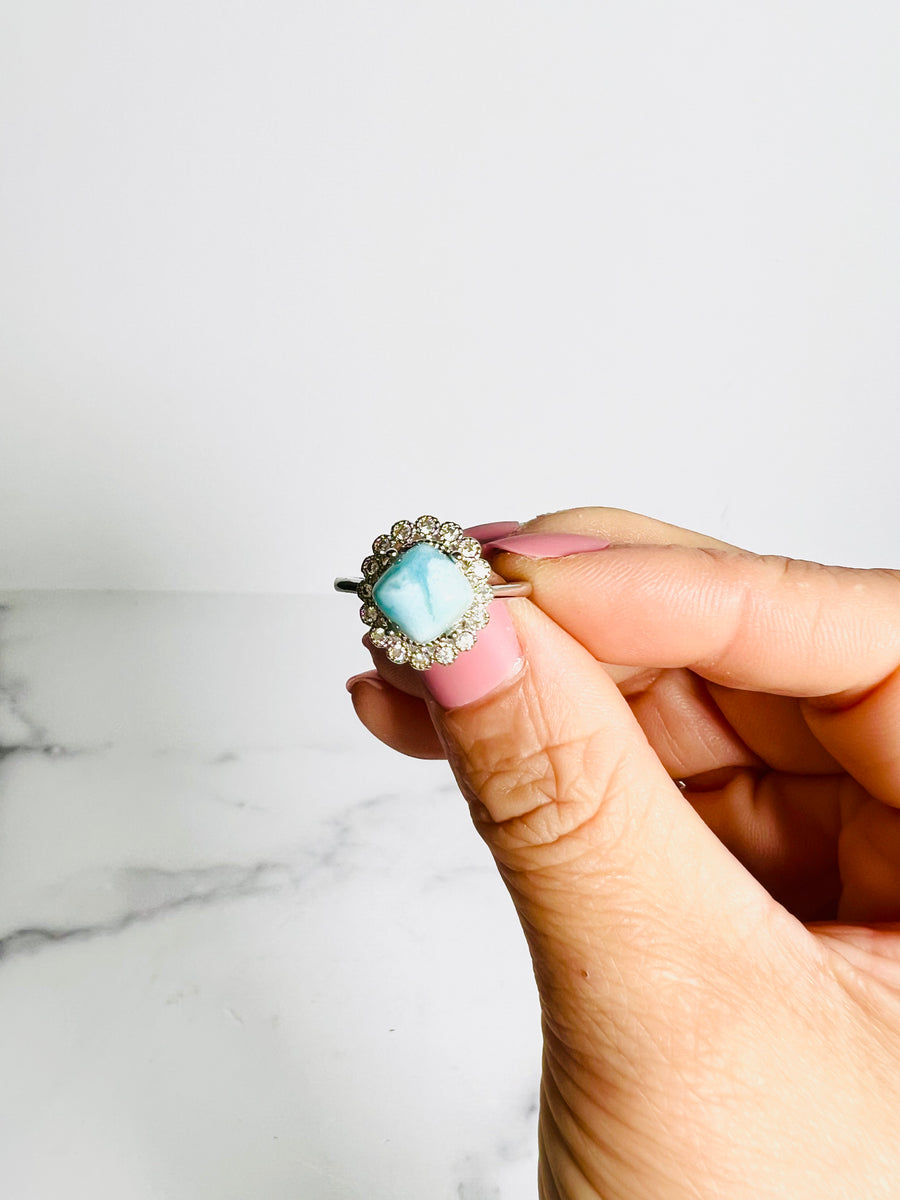 Larimar Vintage Style Copper Ring