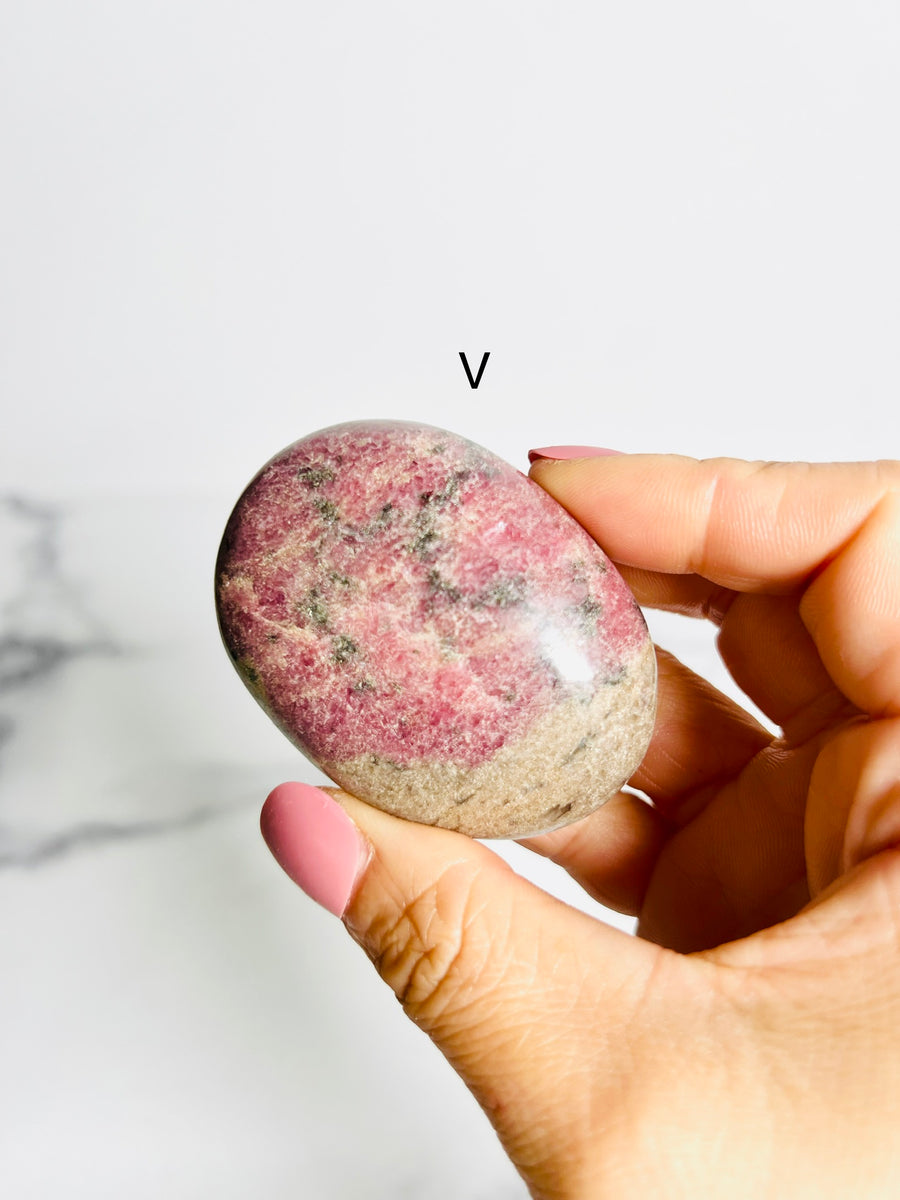 Rhodonite Palm Stone