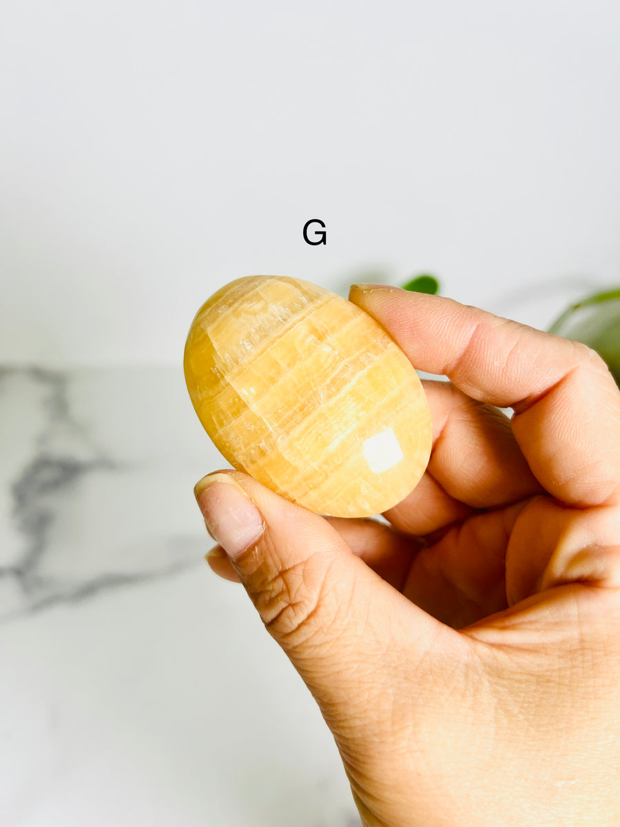 Mango Calcite Palm Stone