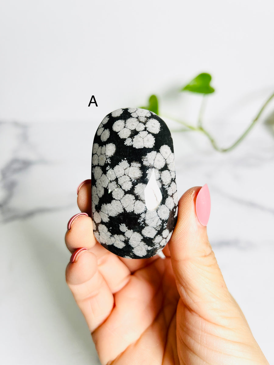 Snowflake Obsidian Palm Stone