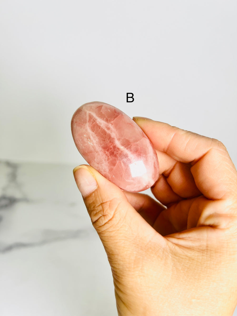 Rose Calcite Palm Stone