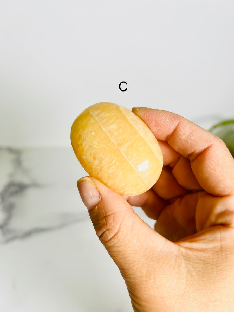 Mango Calcite Palm Stone