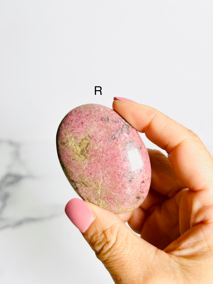 Rhodonite Palm Stone