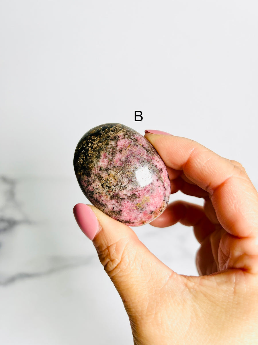 Rhodonite Palm Stone