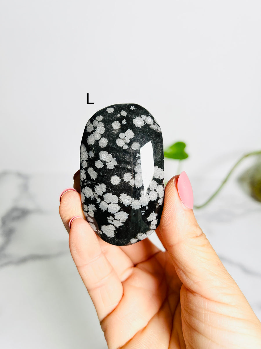 Snowflake Obsidian Palm Stone