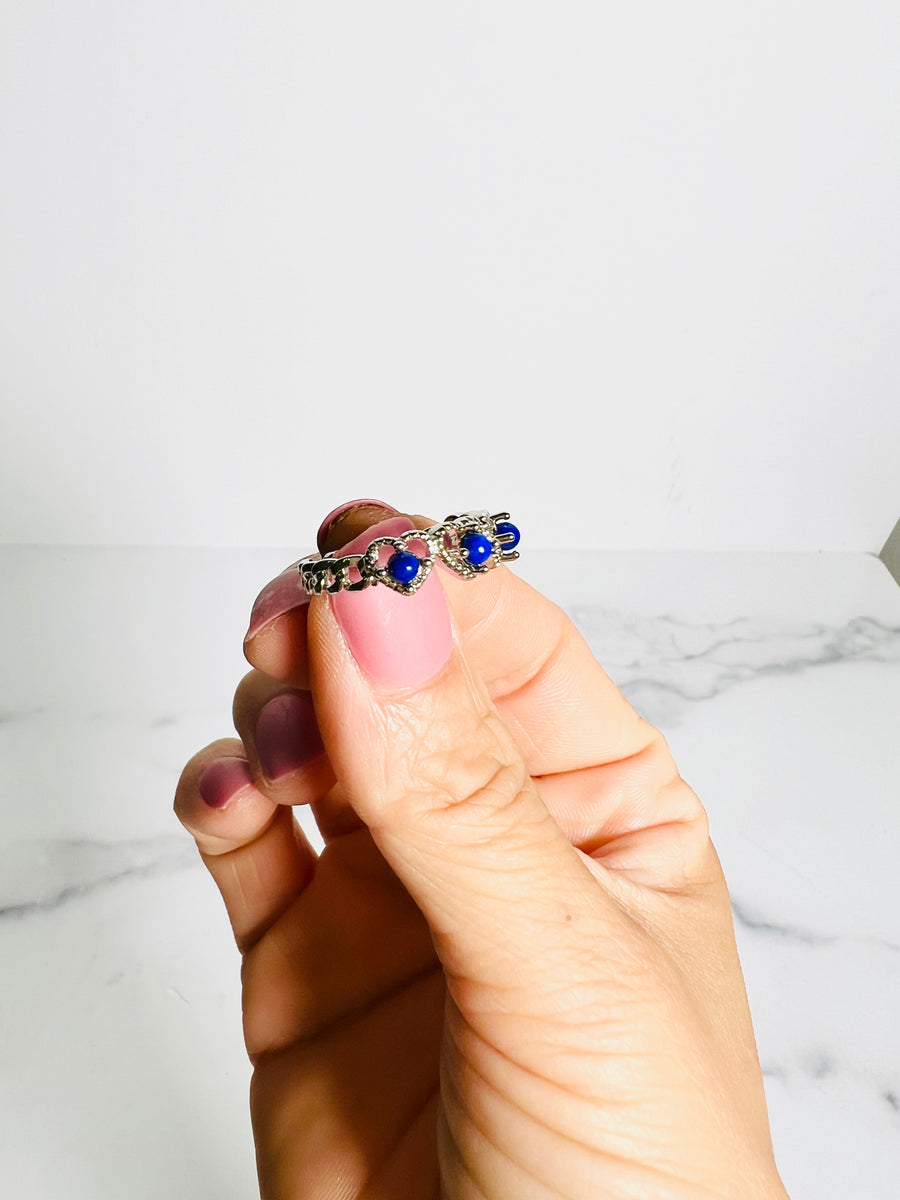 Lapis Lazuli Copper Heart Band Ring