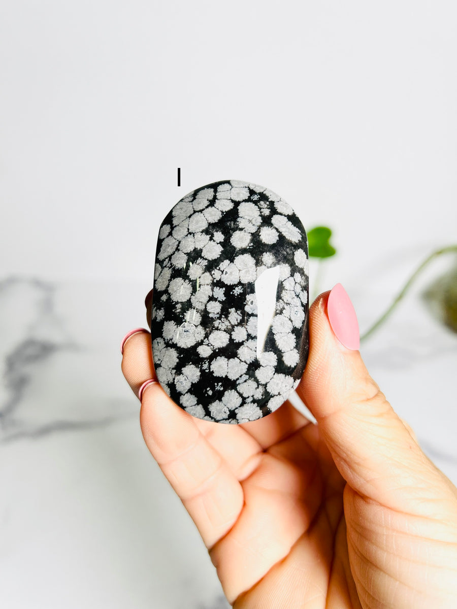 Snowflake Obsidian Palm Stone