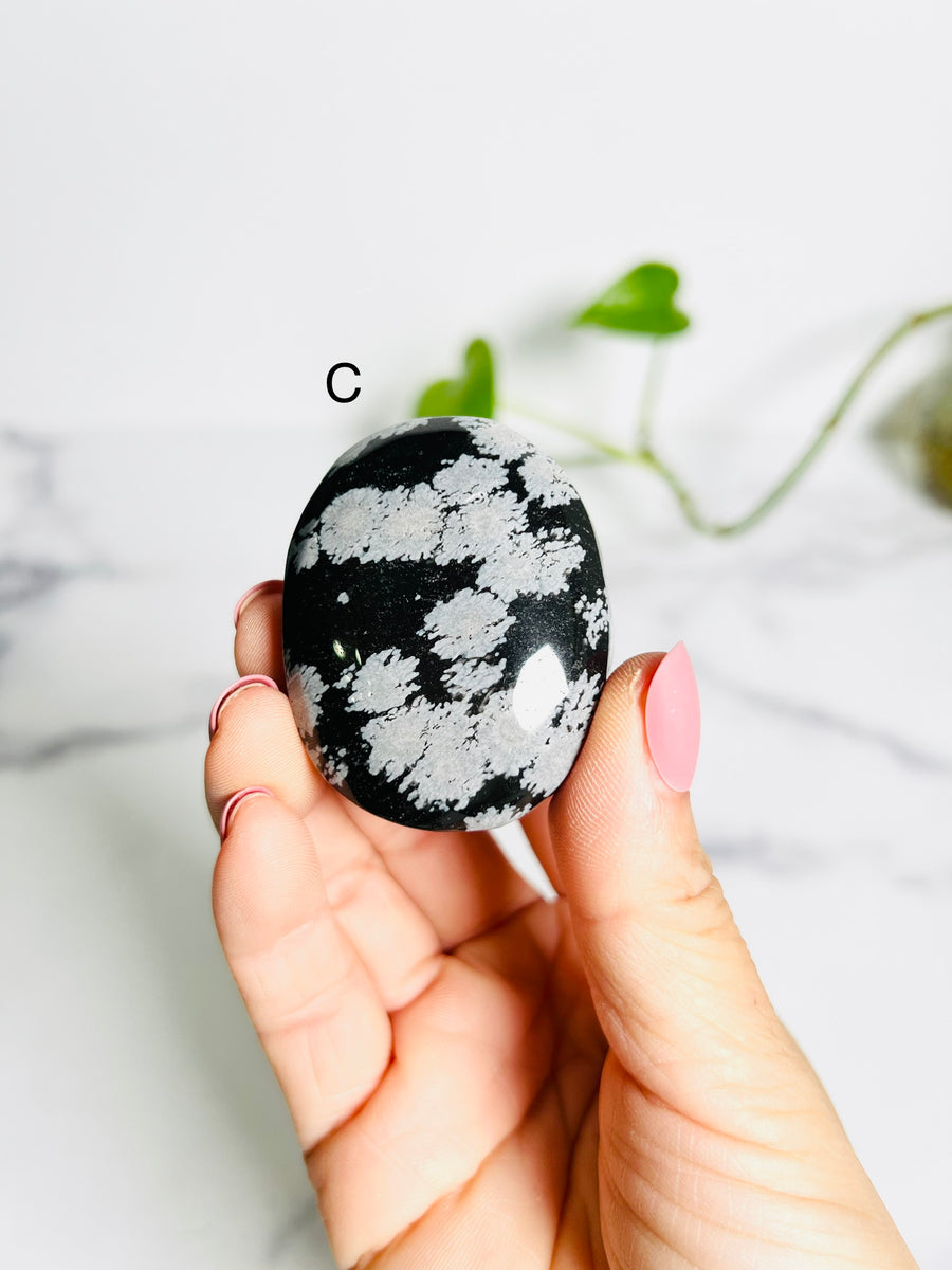 Snowflake Obsidian Palm Stone