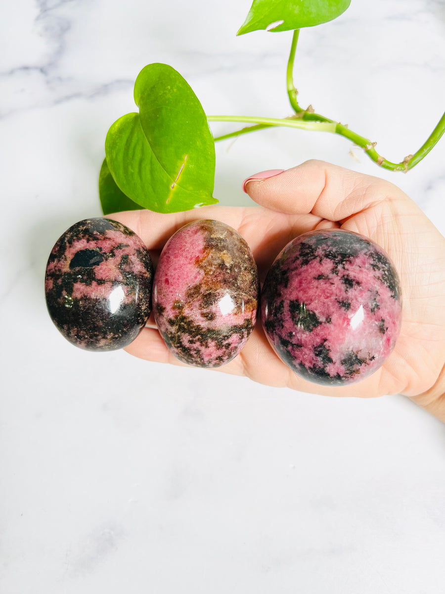 Rhodonite Palm Stone