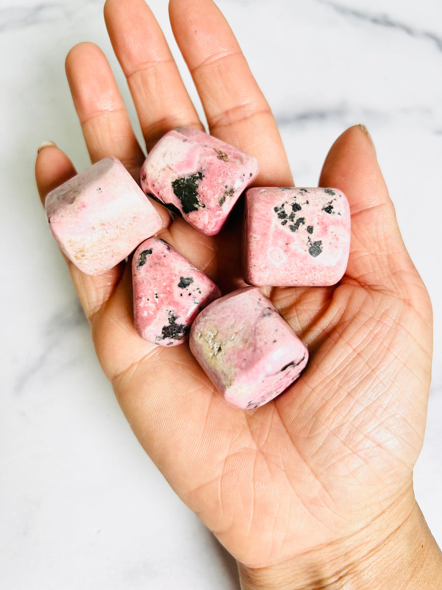 Pink Rhodonite Tumbled Stone