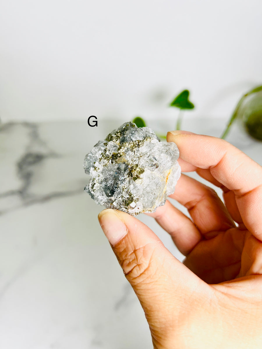 Blue Fluorite with Pyrite Specimen