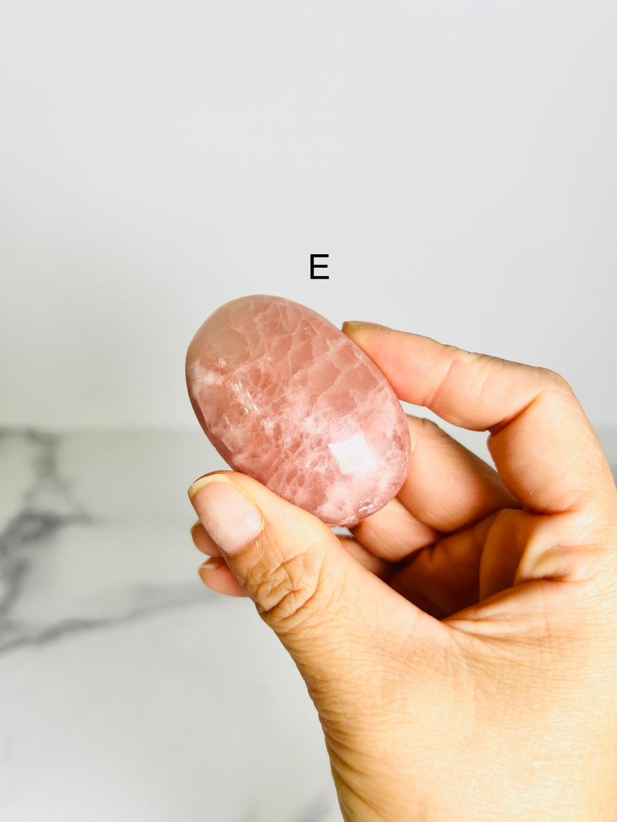 Rose Calcite Palm Stone