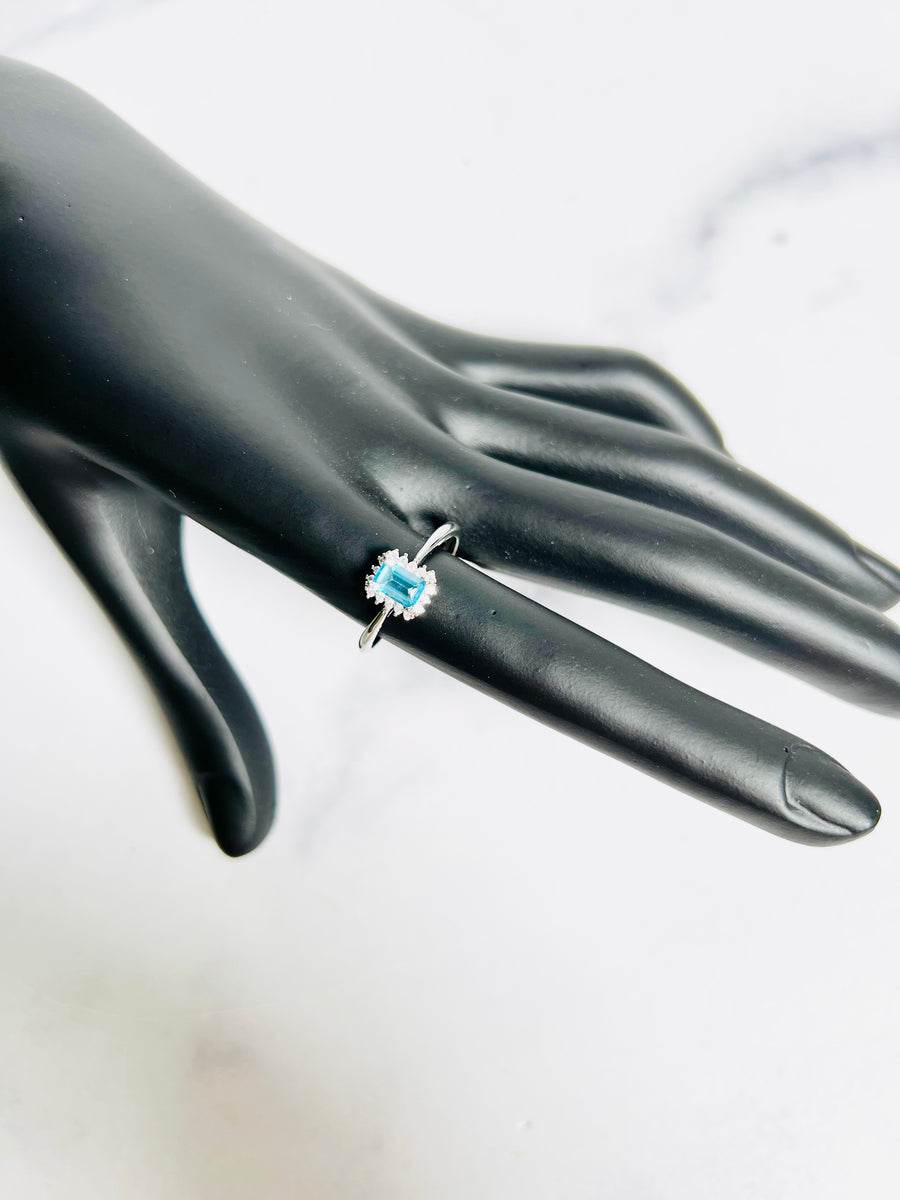 Blue Topaz 925 Sterling Silver Ring