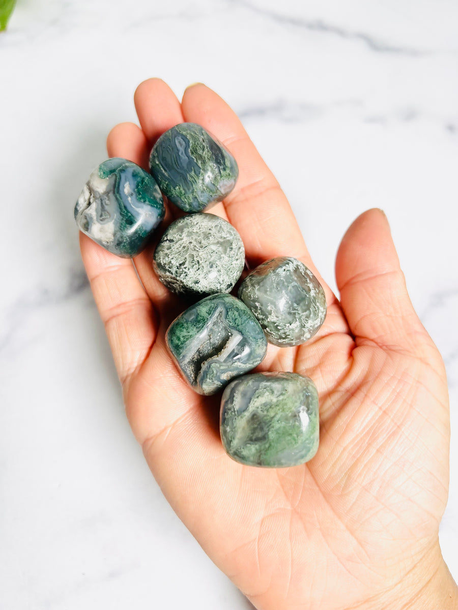 Moss Agate Tumbled Stone