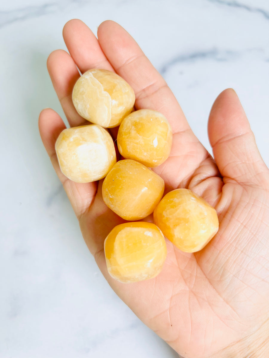 Mango Calcite Tumbled Stone