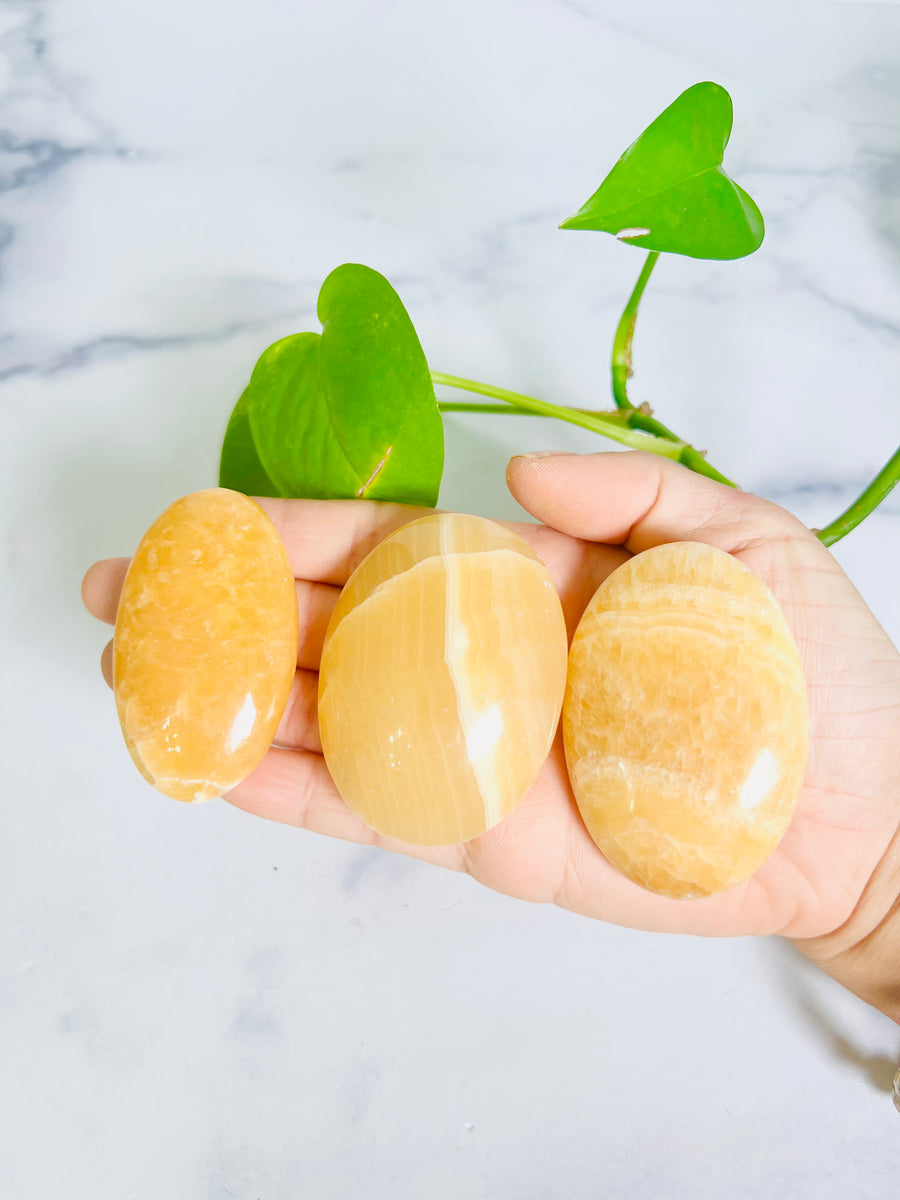 Mango Calcite Palm Stone